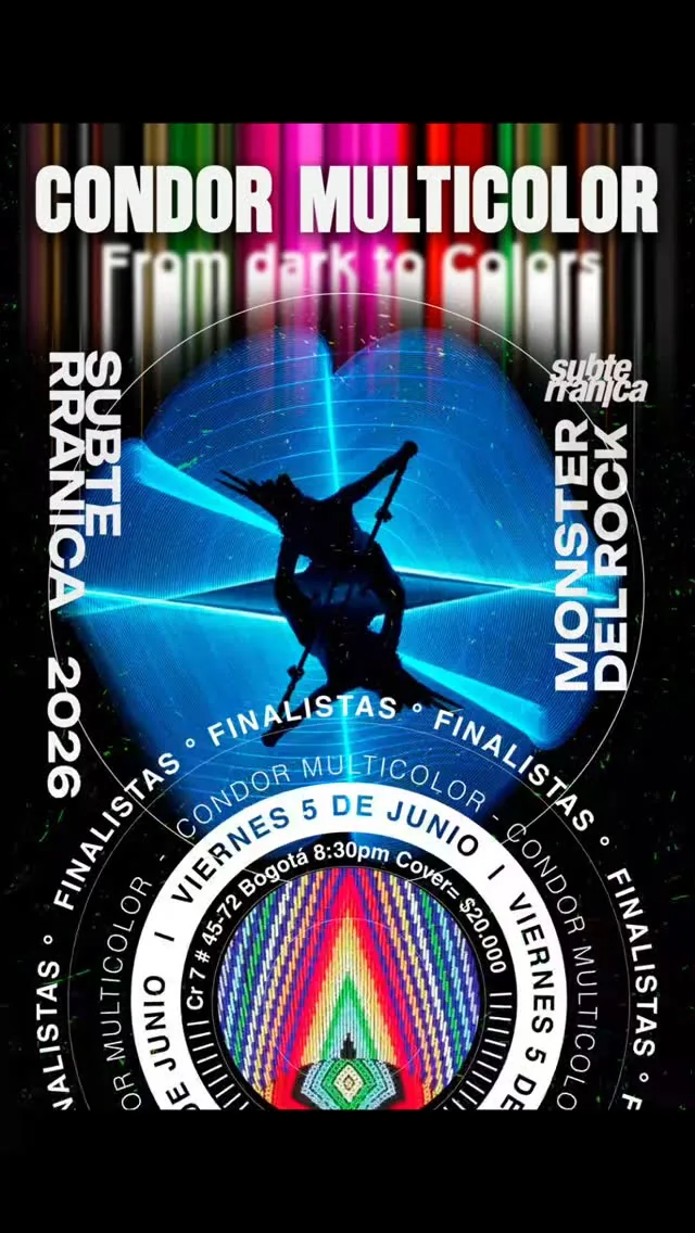 Cartel del show Cóndor Multicolor en Bbar